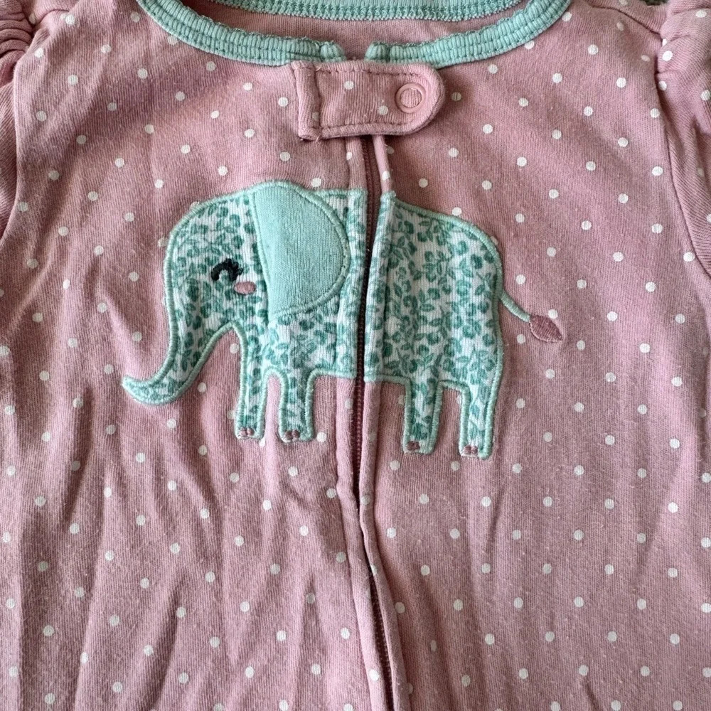 Baby Girl Carter's Elephant 2-Way Zip Sleep & Play Size 9 months